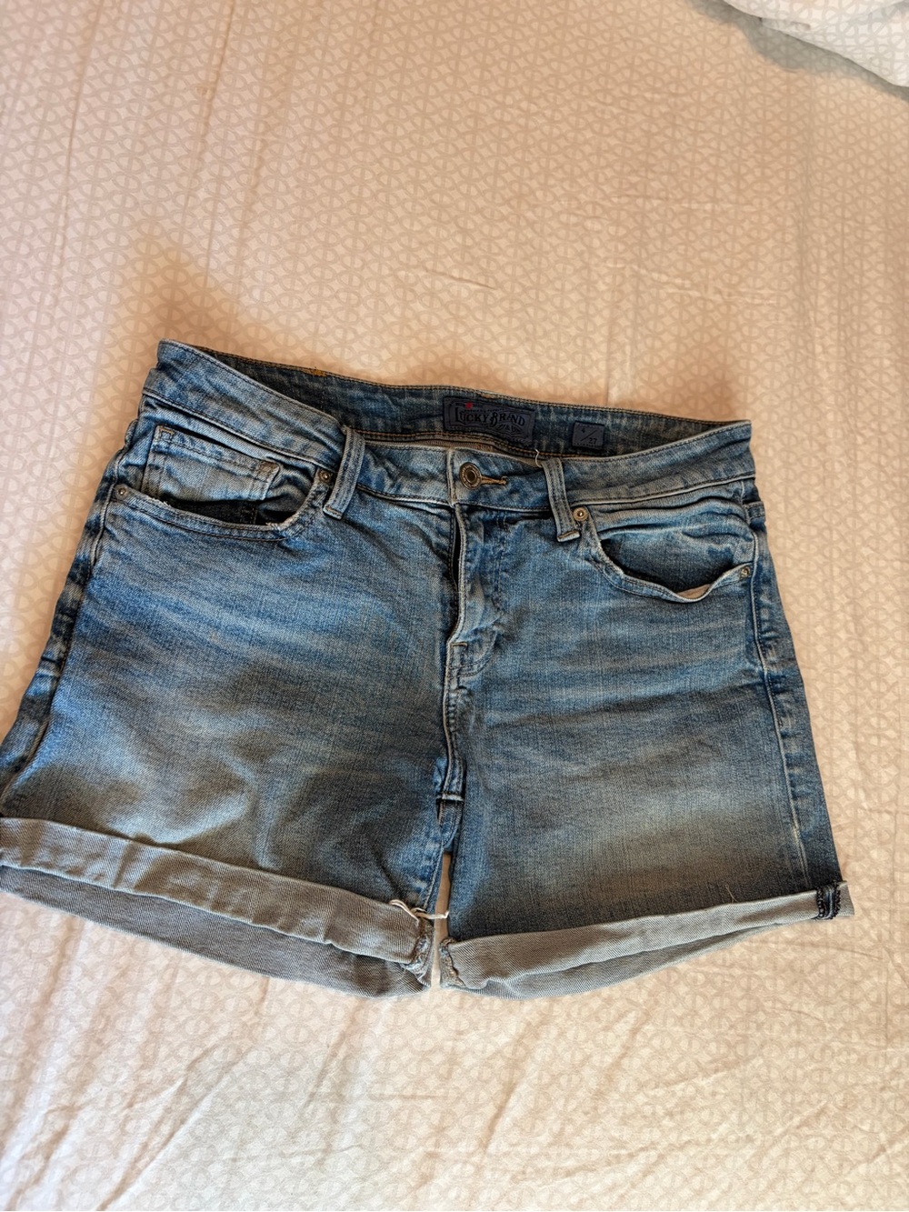 Lucky Brand Light Blue Rolled-Hem Denim Shorts